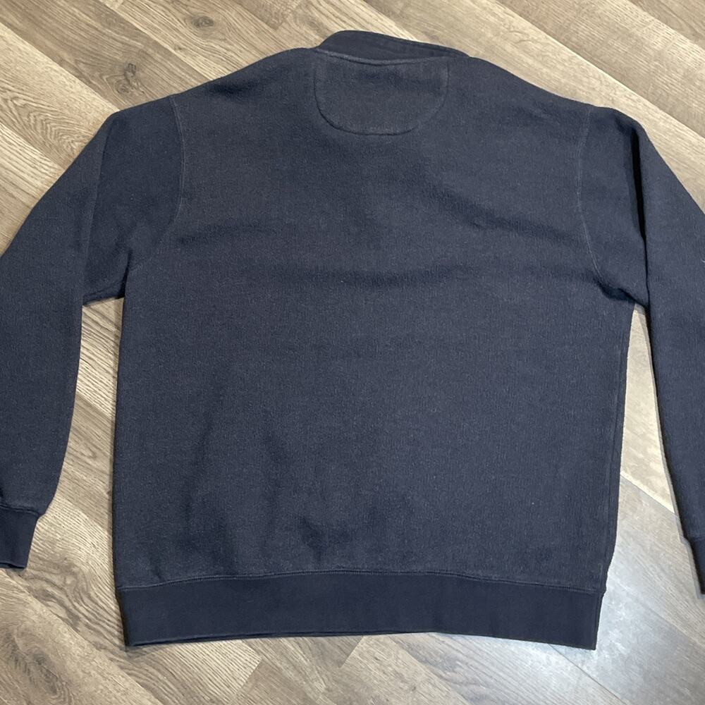 Polo Ralph Lauren Pullover Sweater Dark Navy Blue Size L Cotton 1/4 Zip - Picture 10 of 11